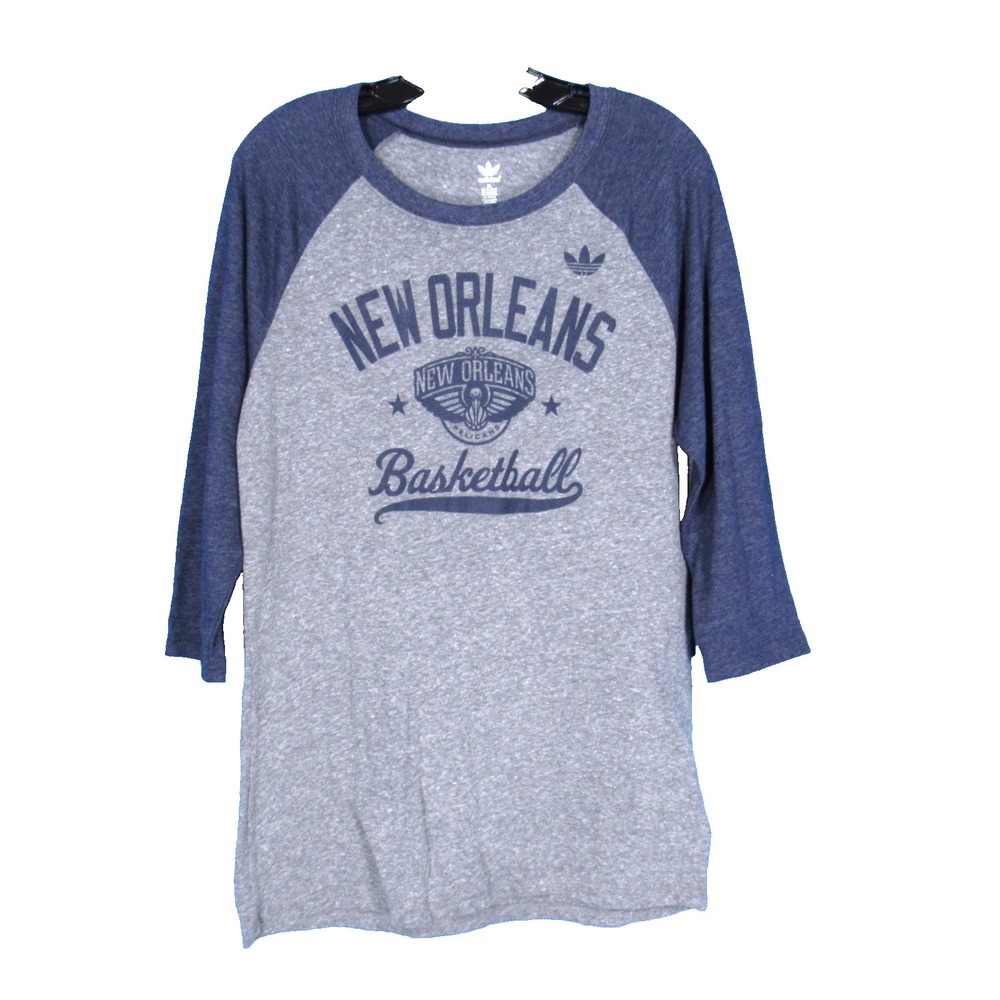 ADIDAS Women's NEW ORLEANS PELICANS BASKETBALL Logo RAGLAN T-SHIRT/TOP Sz XL